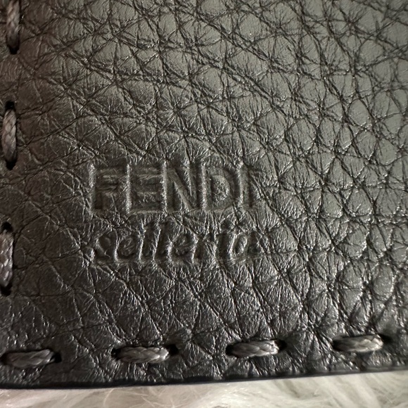 New Fendi Selleria Grey Leather Compact Wallet - Picture 11 of 16